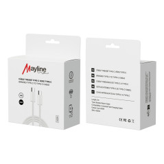 Câble Type-C / Type-C 60W nylon tressé - 2M ( | Smarty Paris